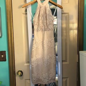 Beige lace dress